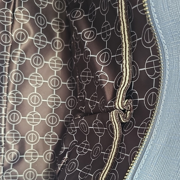 Henri Bendel Stunning Periwinkle Blue & Gold Tote with 3D Floral Cutouts NWT - Picture 12 of 14